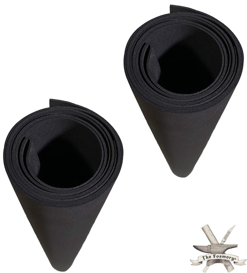 The Foamory 2-Pack EVA Foam Cosplay Bundle - 2 Pack: 2mm Thick (Black) Large 35 x 59 inch Sheets - Ultra High Density Craft Foam 85 kg/m3 - by The Foamory - Image 1